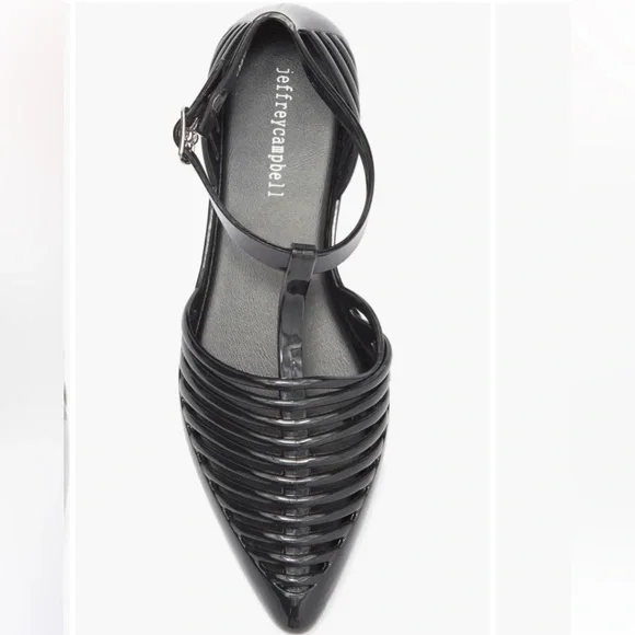Y2K Jefferey Campbell Squeaky Jelly Flat Women's Size 7- Black- NWT - Picture 5 of 9